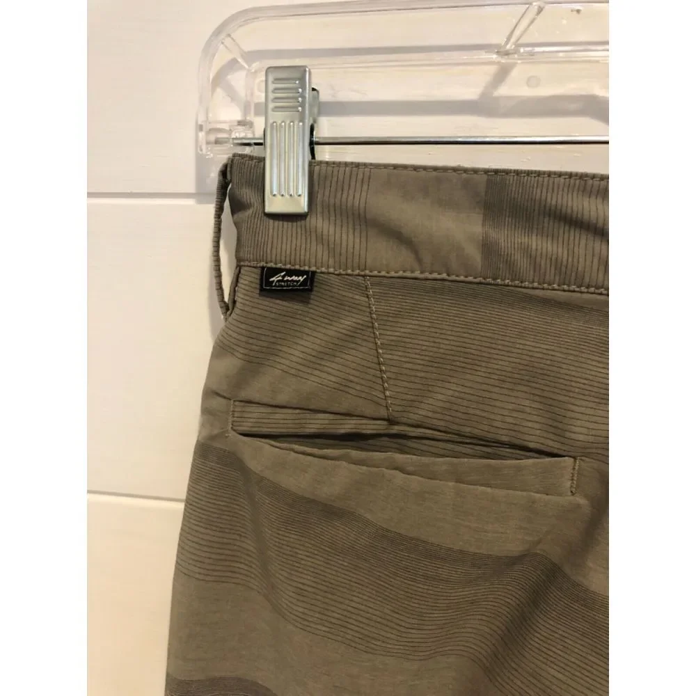 MENS‎ BILLABONG TAN KHAKI STRIPE HYBRID SHORTS SZ 25 SUBMERSIBLES BOARD SHORTS